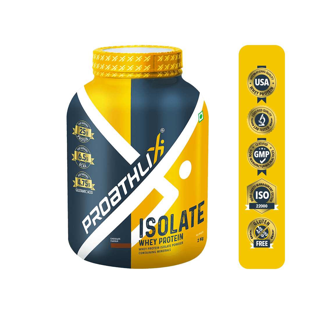 Proathlix Whey Protein Isolate with 25g Protein, 5.5g BCAA & 4.4g Glutamic Acid