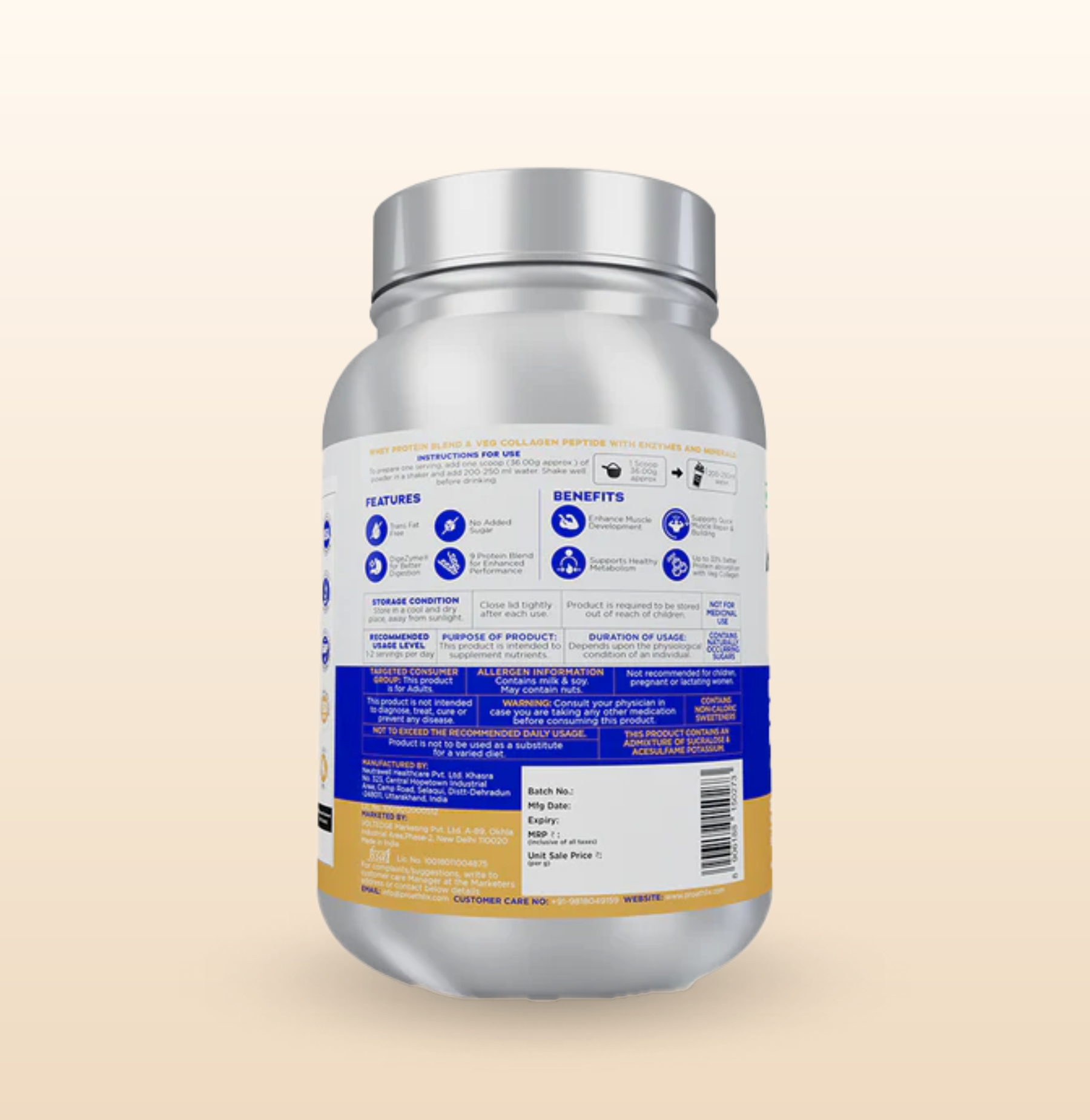 Proathlix Protein Blend & Veg Collagen Peptide (9 Sources of Protein)