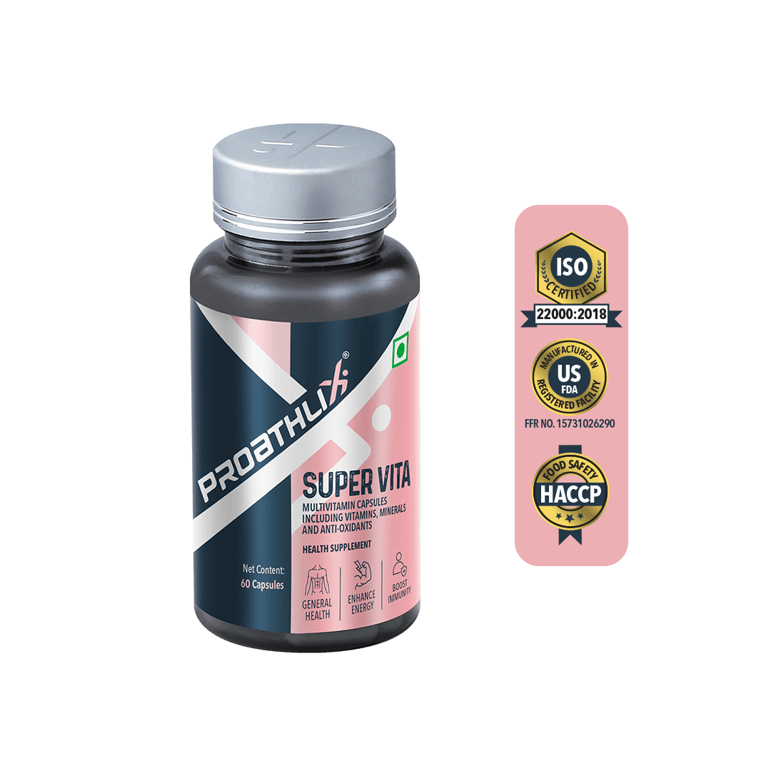 Proathlix Super Vita Multivitamin with 13 Vitamins & 11 Minerals