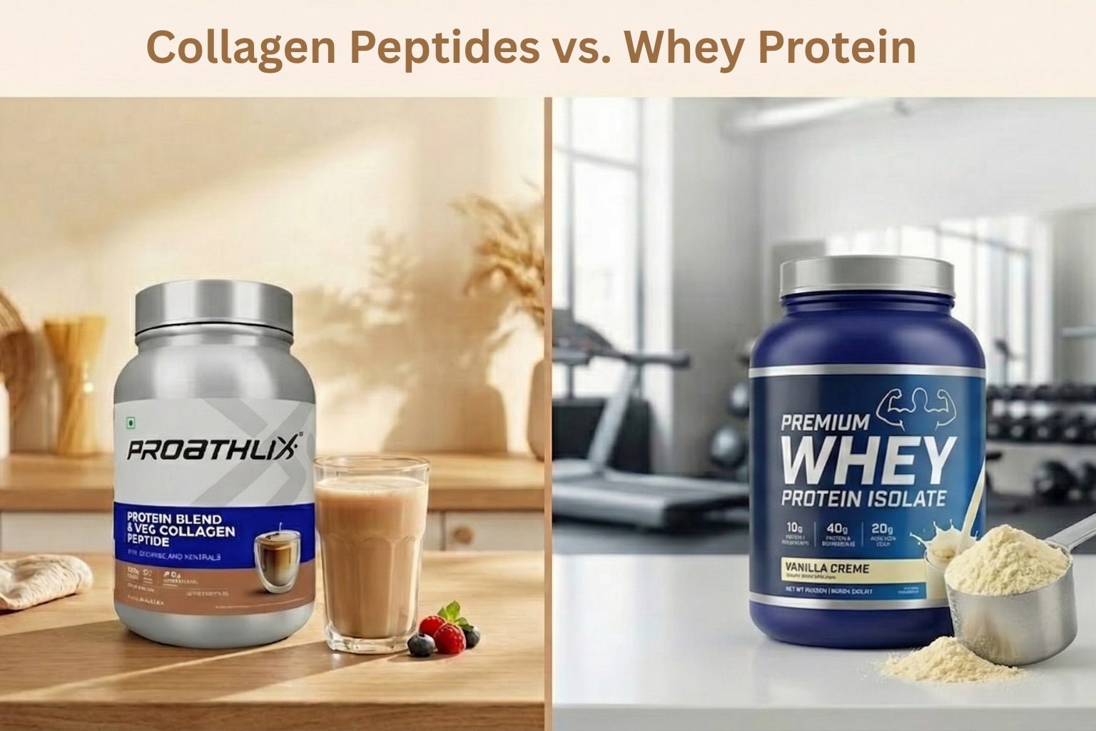 Collagen Peptides and Whey Protein Explained: Differences, Uses & Best Combinations - Proathlix