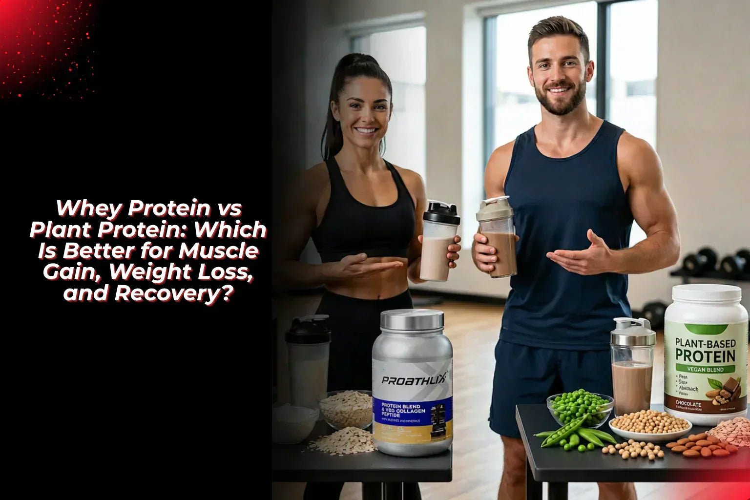 Whey Protein vs Plant Protein: Which Is Better for Muscle Gain, Weight Loss, and Recovery? - Proathlix