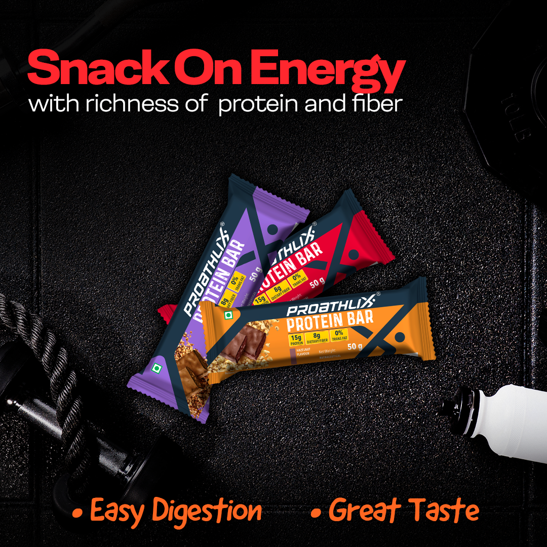 Proathlix Protein Bar (Pack of 12) with 15g Protein in 50g Bar