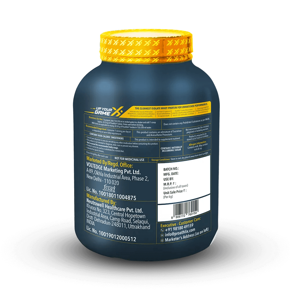 Proathlix Whey Protein Isolate with 25g Protein, 5.5g BCAA & 4.4g Glutamic Acid