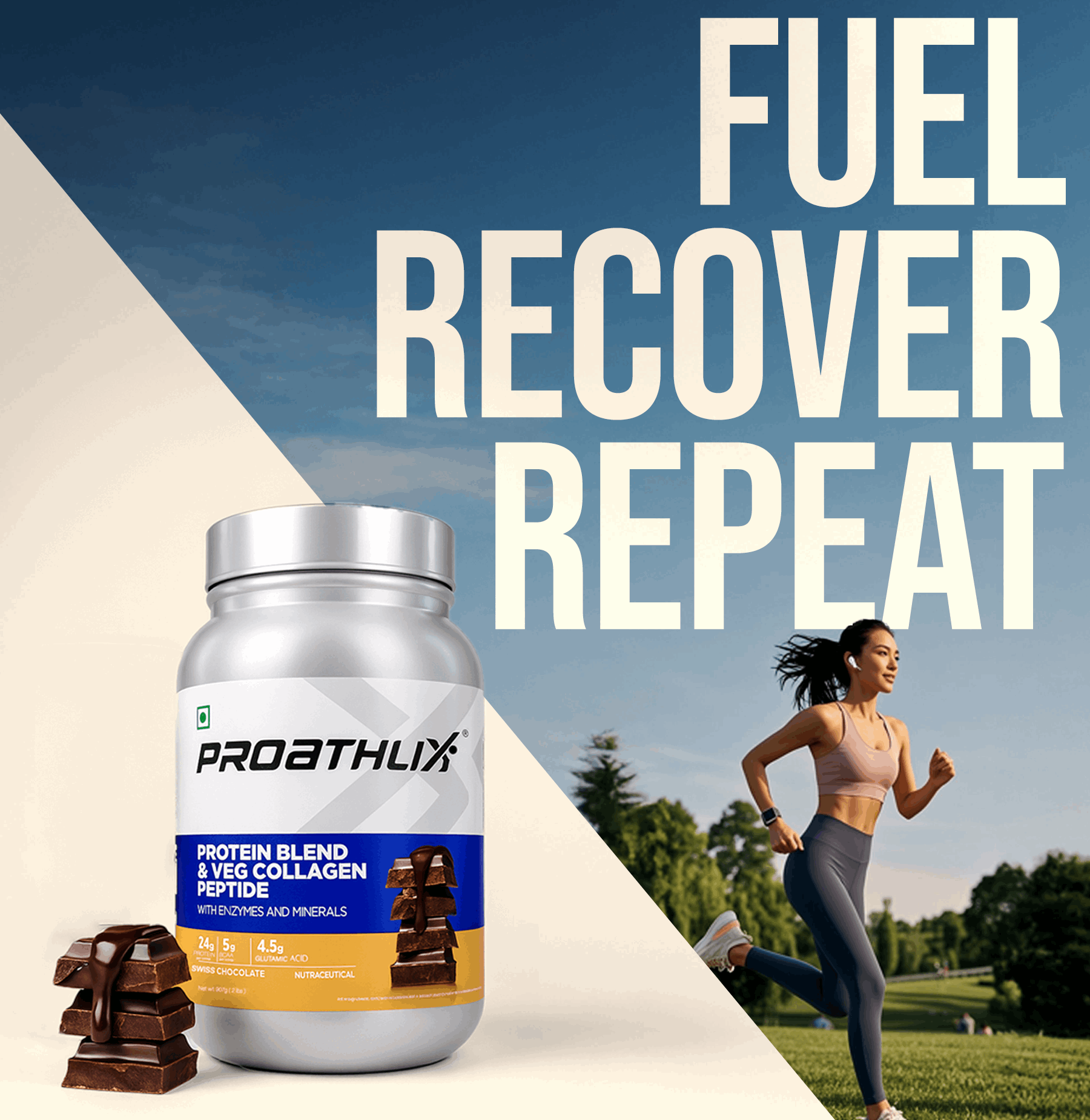 Proathlix Protein Blend & Veg Collagen Peptide (9 Sources of Protein)