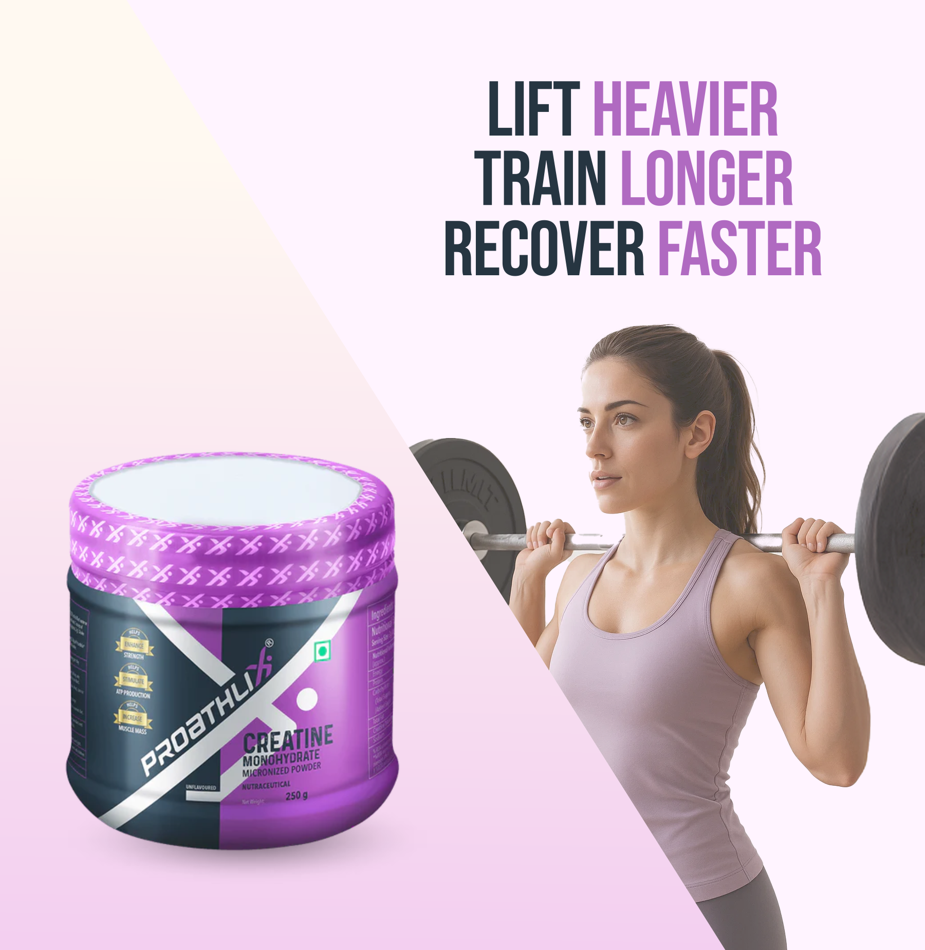 Proathlix Creatine Monohydrate with 3g Serving Size