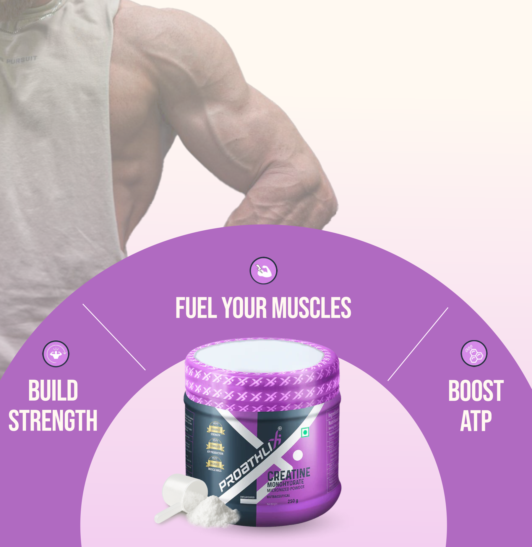 Proathlix Creatine Monohydrate with 3g Serving Size