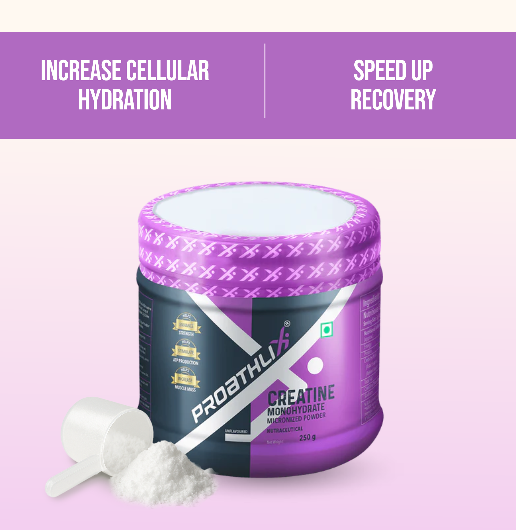 Proathlix Creatine Monohydrate with 3g Serving Size