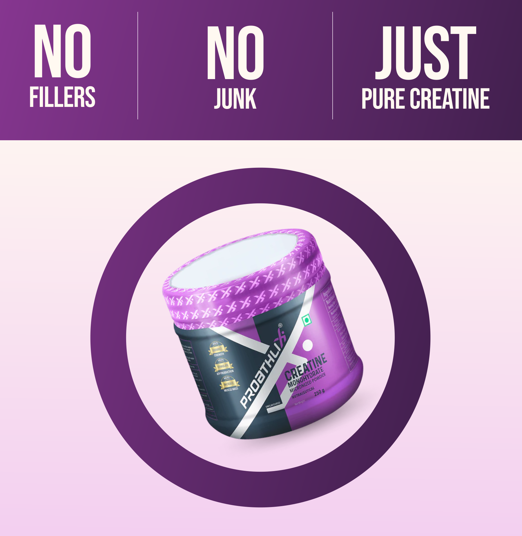 Proathlix Creatine Monohydrate with 3g Serving Size