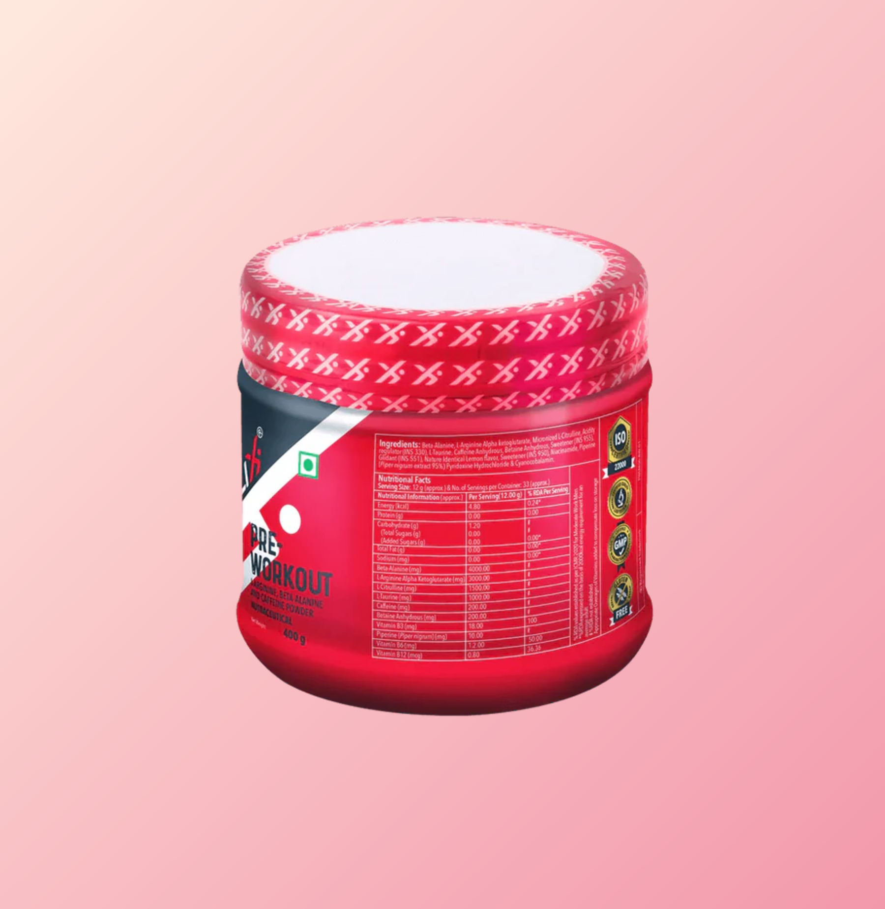 Proathlix Pre Workout (200mg Caffeine, 400gm)
