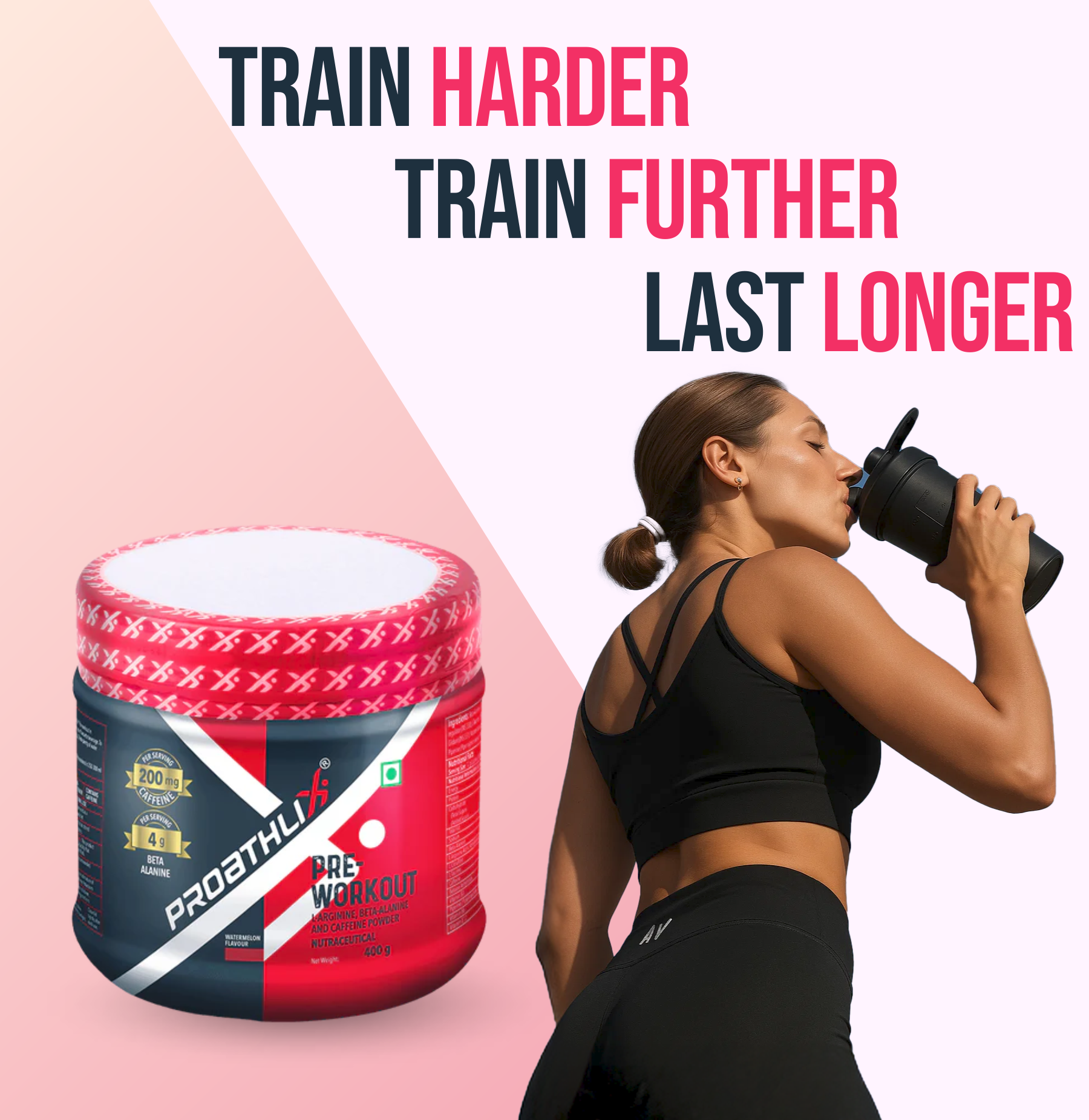 Proathlix Pre Workout (200mg Caffeine, 400gm)