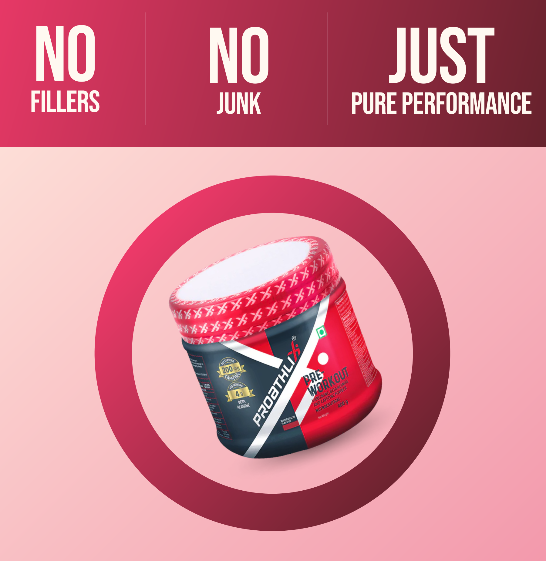 Proathlix Pre Workout (200mg Caffeine, 400gm)