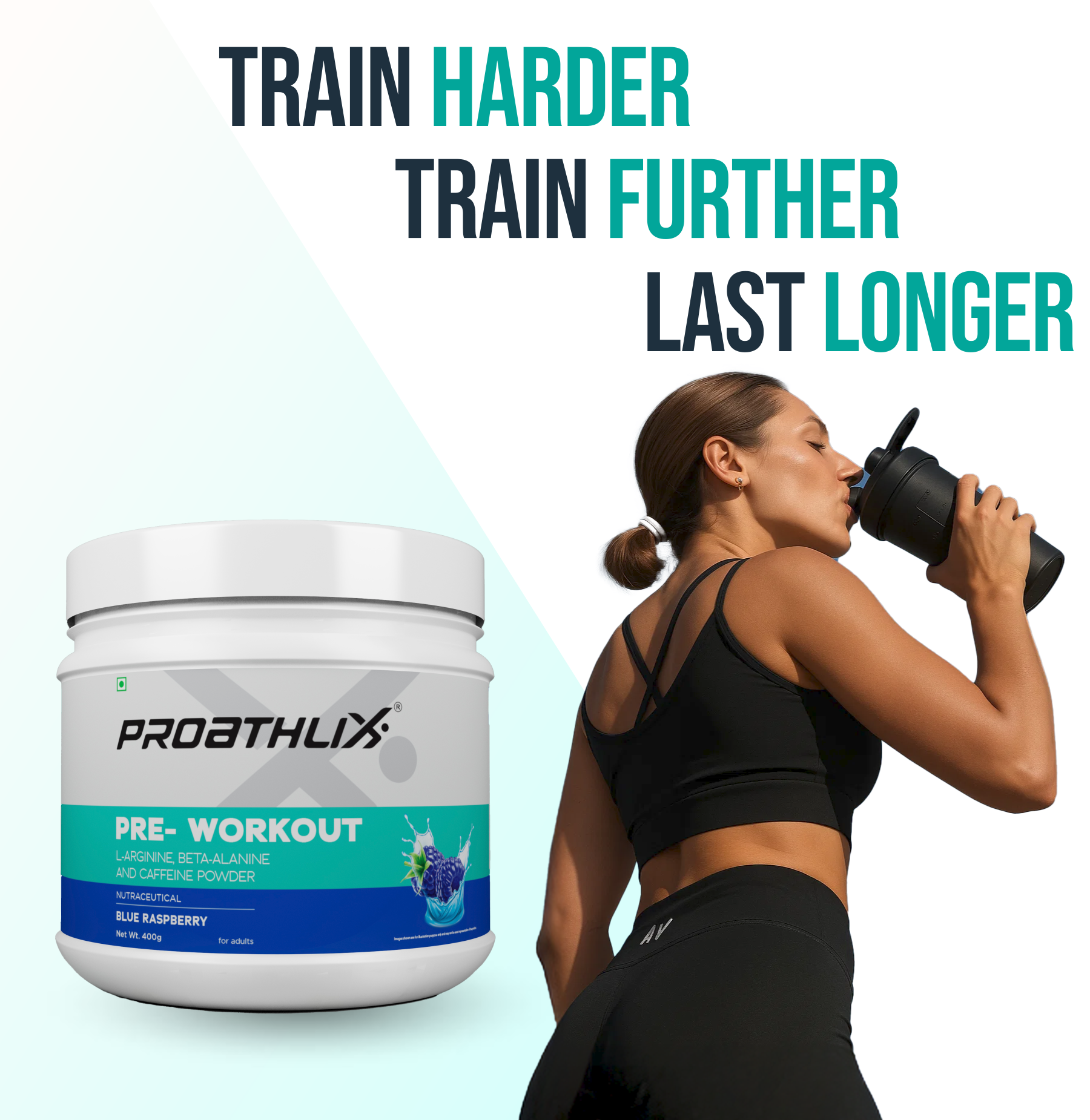 Proathlix Pre Workout (200mg Caffeine, 400gm)