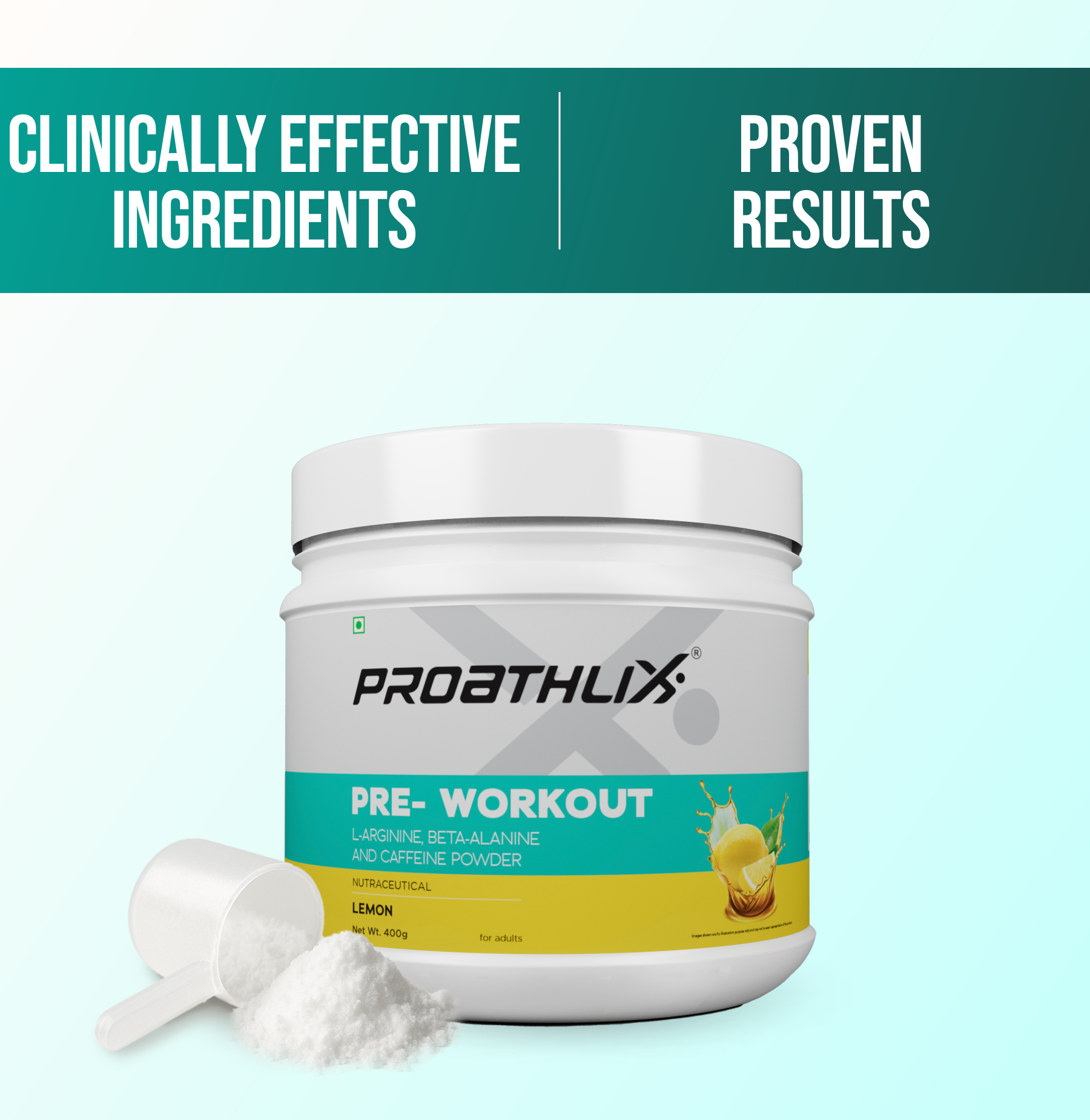 Proathlix Pre Workout (200mg Caffeine, 400gm)