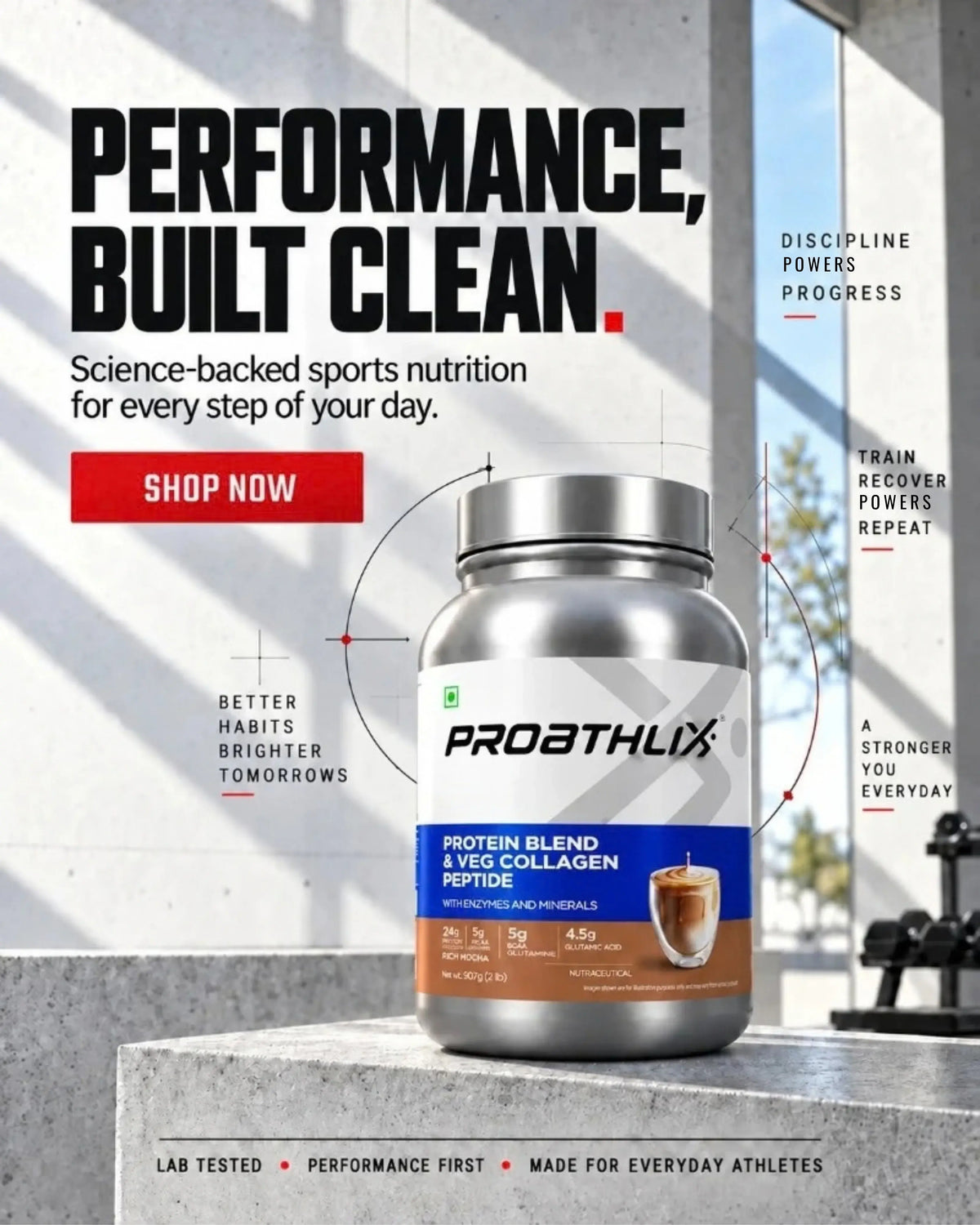 Proathlix Protein Blend and Veg Collagen Peptide supplement for science-backed sports nutrition and everyday performance