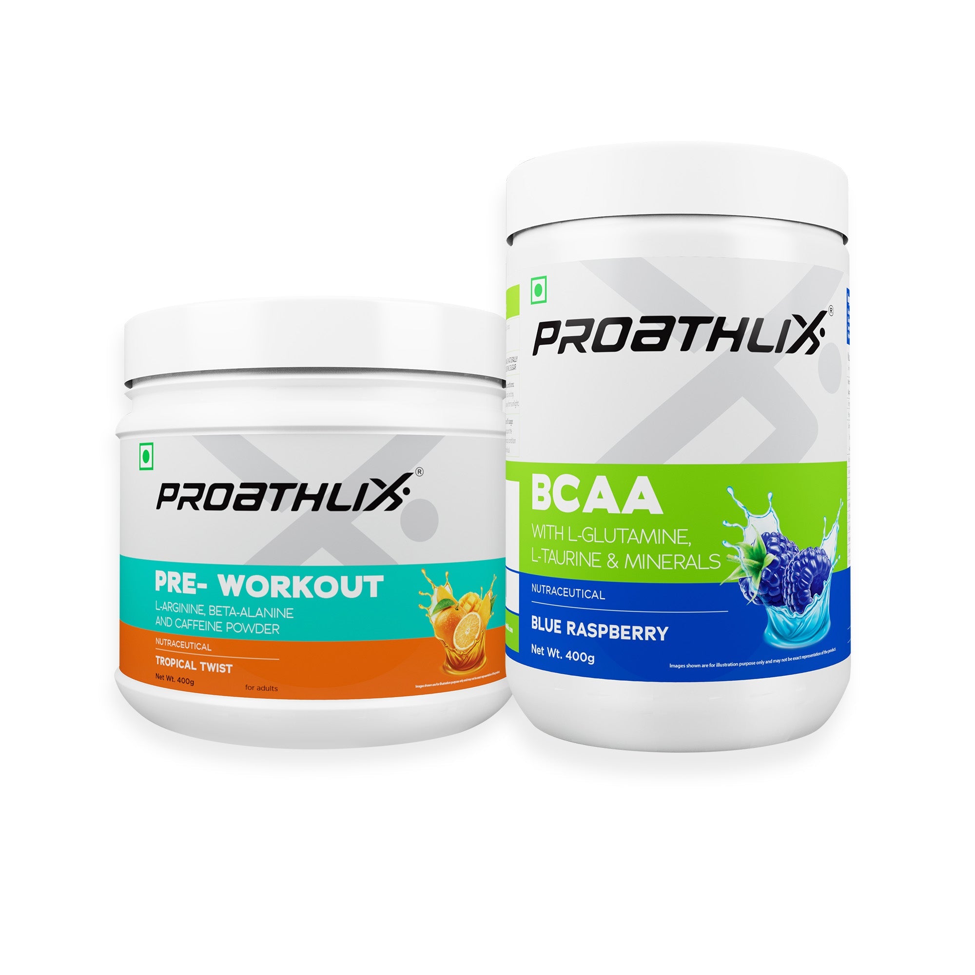 BCAA (Blue Raspberry) + Pre - workout (Tropical Twist) - Proathlix