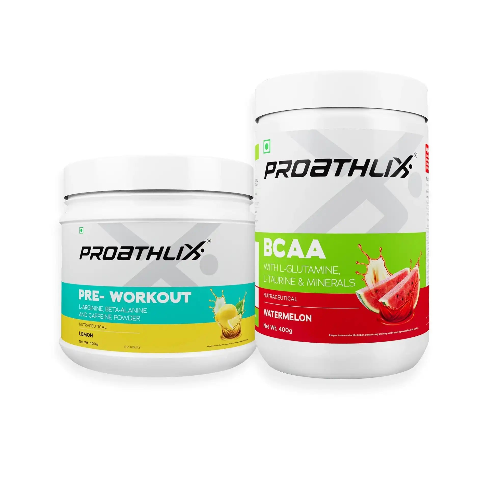 BCAA (Watermelon, 400g) + Pre-workout (Lemon, 400g) - Proathlix