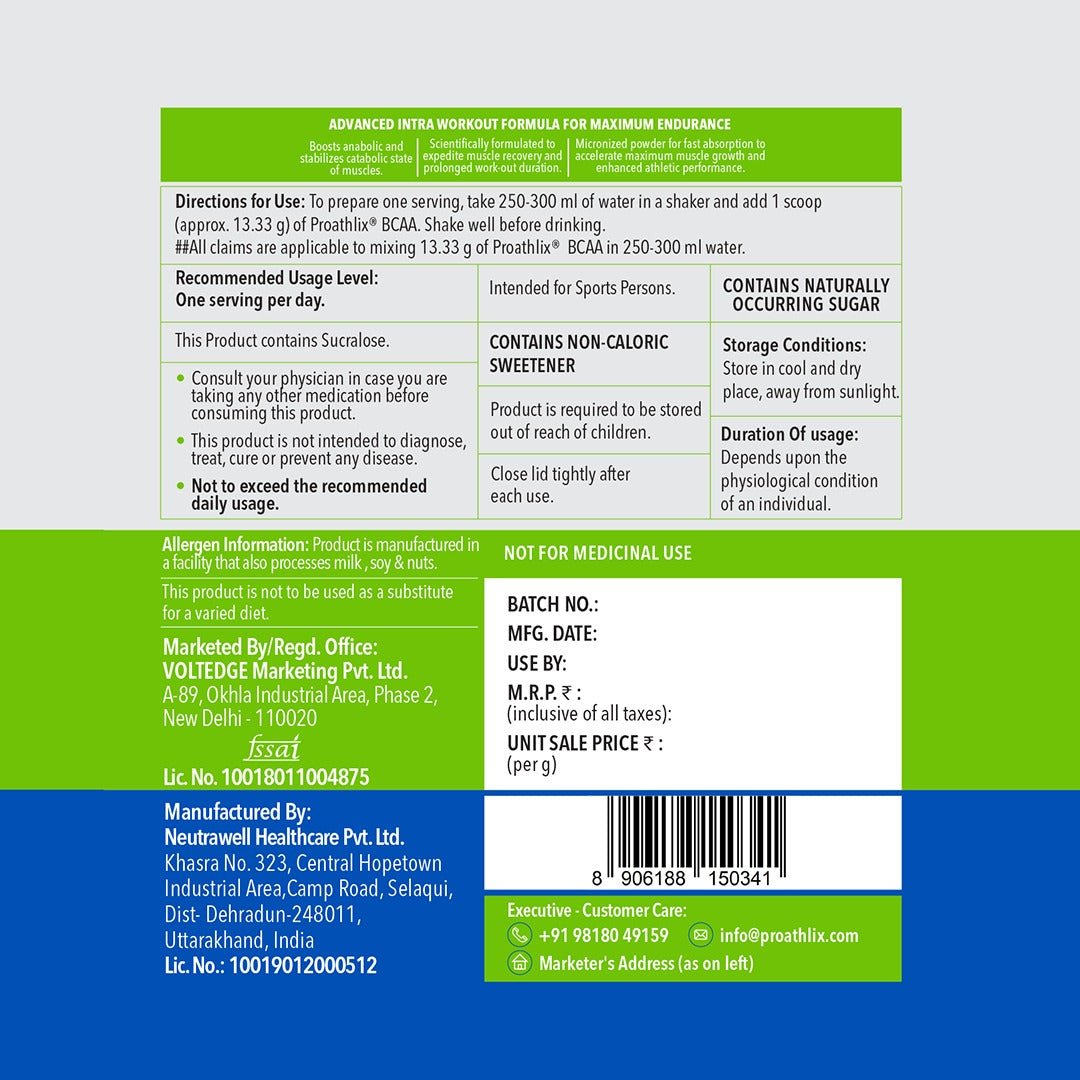 Proathlix BCAA Supplement with Glutamine, Taurine & Minerals - Proathlix