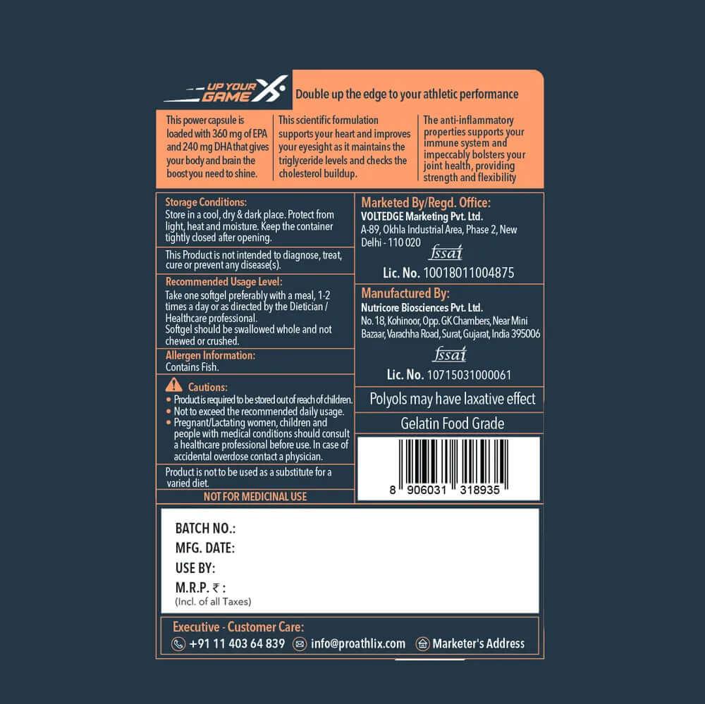 Proathlix Omega 3 Double Strength - Proathlix