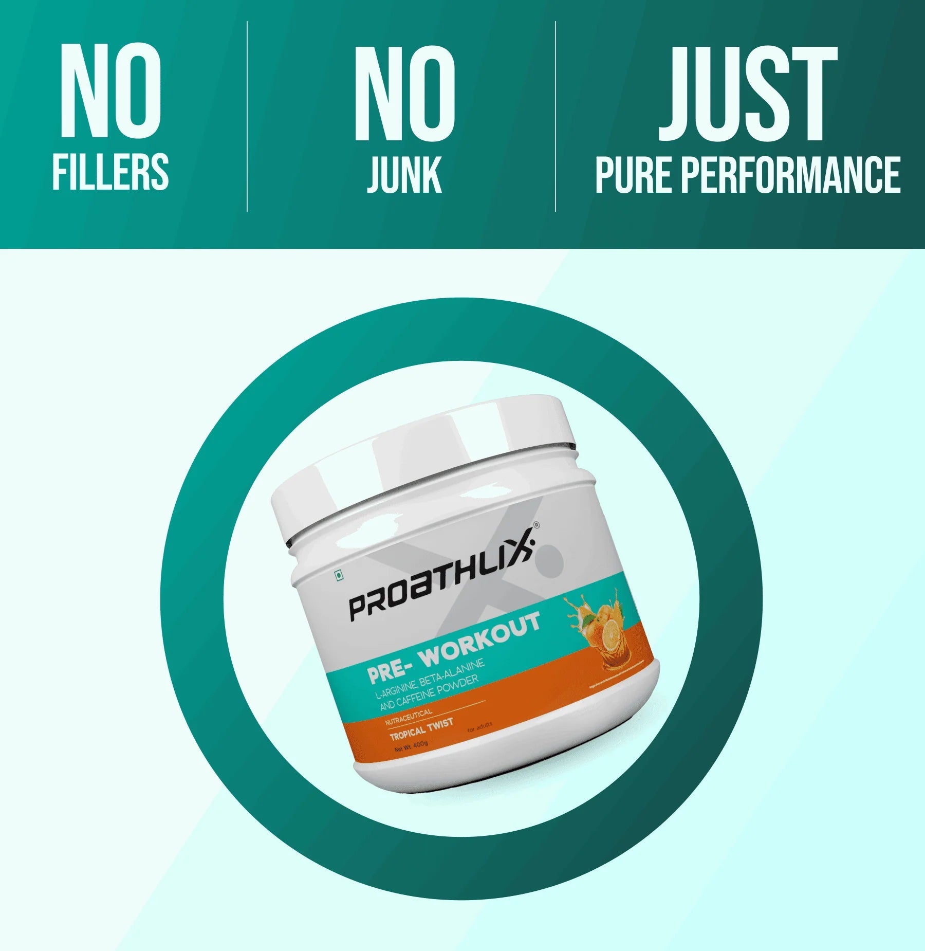 Proathlix Pre Workout (200mg Caffeine, 400gm) - Proathlix