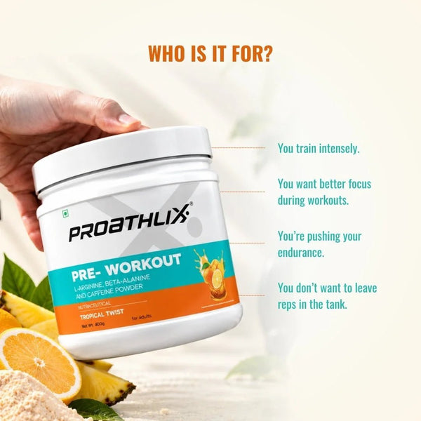 Proathlix Pre Workout (200mg Caffeine, 400gm) - Proathlix