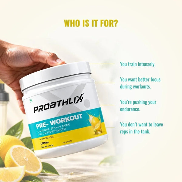 Proathlix Pre Workout (200mg Caffeine, 400gm) - Proathlix