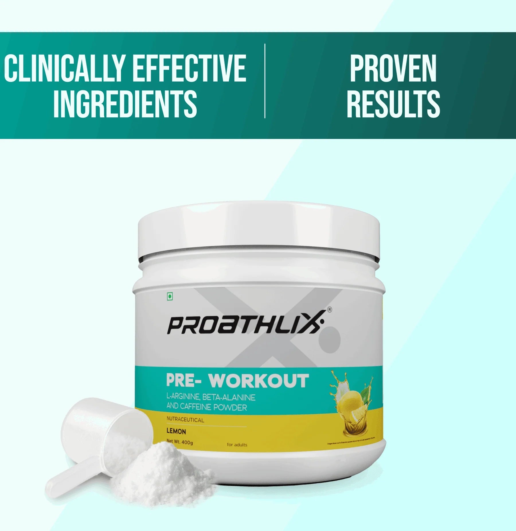 Proathlix Pre Workout (200mg Caffeine, 400gm) - Proathlix