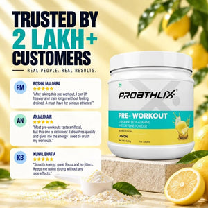 Proathlix Pre Workout (200mg Caffeine, 400gm) - Proathlix