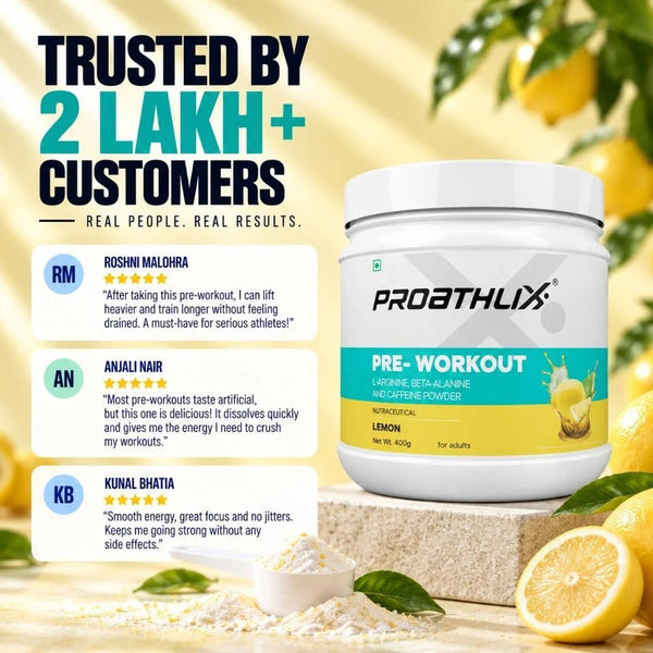 Proathlix Pre Workout (200mg Caffeine, 400gm) - Proathlix