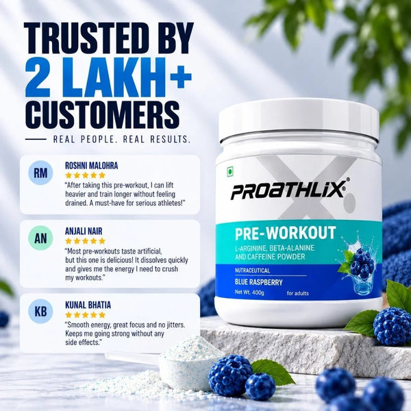 Proathlix Pre Workout (200mg Caffeine, 400gm) - Proathlix
