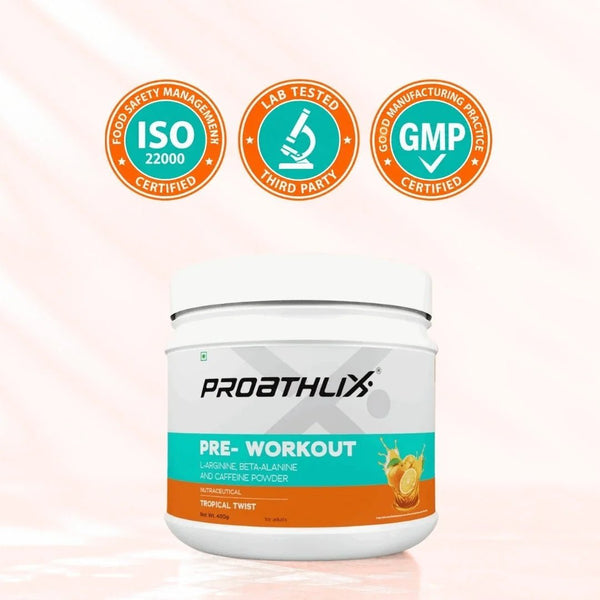 Proathlix Pre Workout (200mg Caffeine, 400gm) - Proathlix