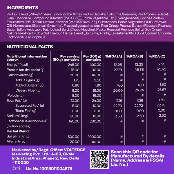 Proathlix Protein Bar with 15g Protein in 50g Bar - Proathlix