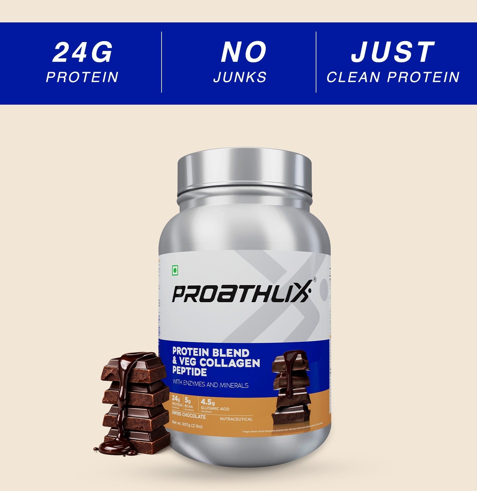 Proathlix Protein Blend & Veg Collagen Peptide (9 Sources of Protein) - Proathlix