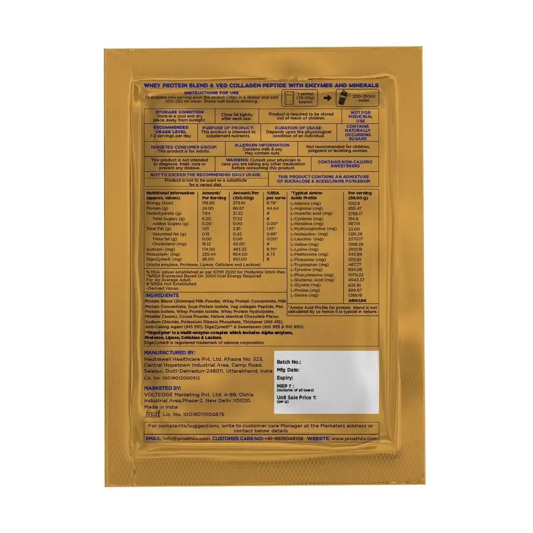 Proathlix Protein Blend & Veg Collagen Peptide (9 Sources of Protein) - Proathlix