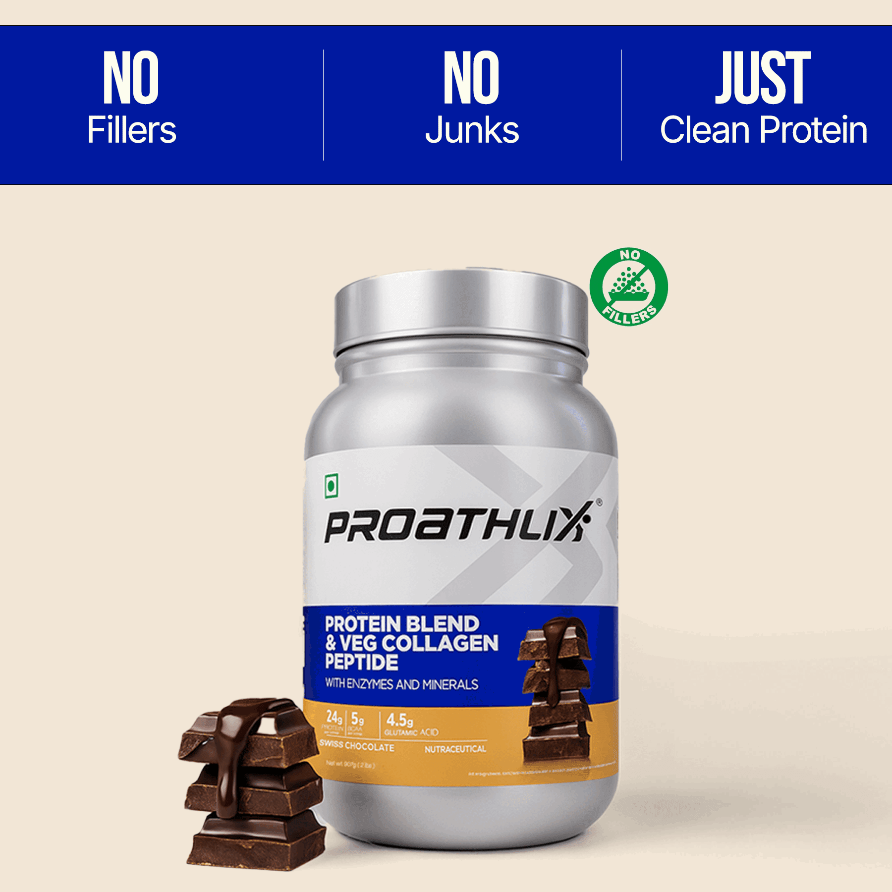 Proathlix Protein Blend & Veg Collagen Peptide (9 Sources of Protein) - Proathlix