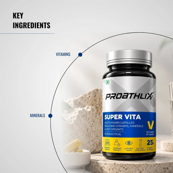 Proathlix Super Vita Multivitamin with 13 Vitamins & 11 Minerals - Proathlix