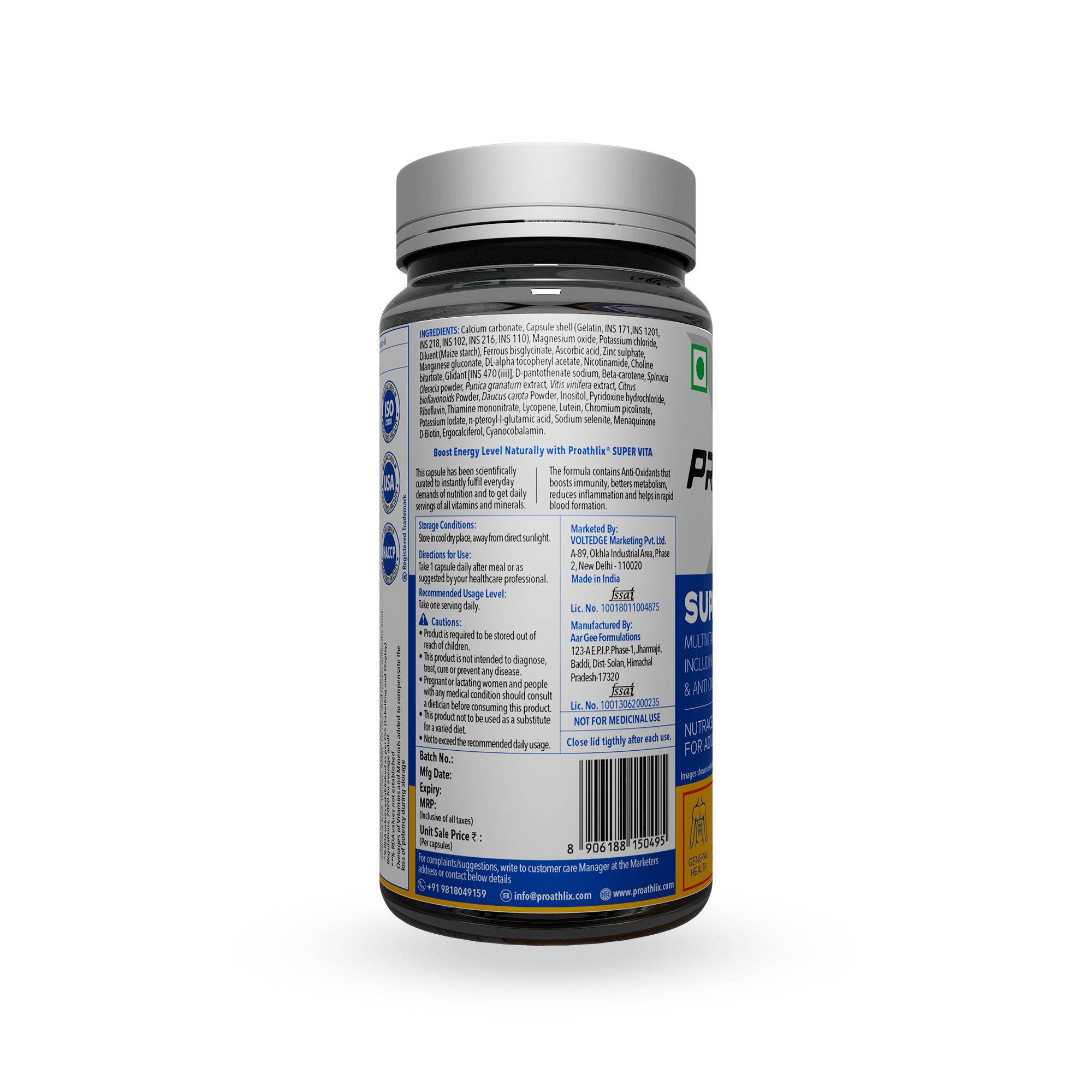 Proathlix Super Vita Multivitamin with 13 Vitamins & 11 Minerals - Proathlix