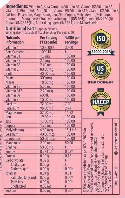 Proathlix Super Vita Multivitamin with 13 Vitamins & 11 Minerals - Proathlix