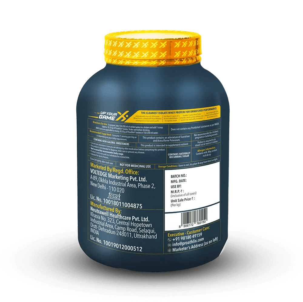 Proathlix Whey Protein Isolate with 25g Protein, 5.5g BCAA & 4.4g Glutamic Acid - Proathlix