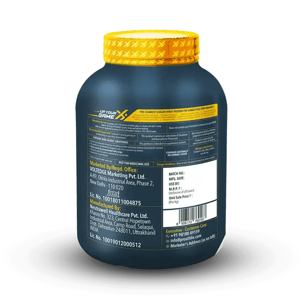 Proathlix Whey Protein Isolate with 25g Protein, 5.5g BCAA & 4.4g Glutamic Acid - Proathlix