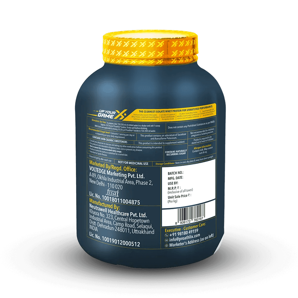 Proathlix Whey Protein Isolate with 25g Protein, 5.5g BCAA & 4.4g Glutamic Acid - Proathlix