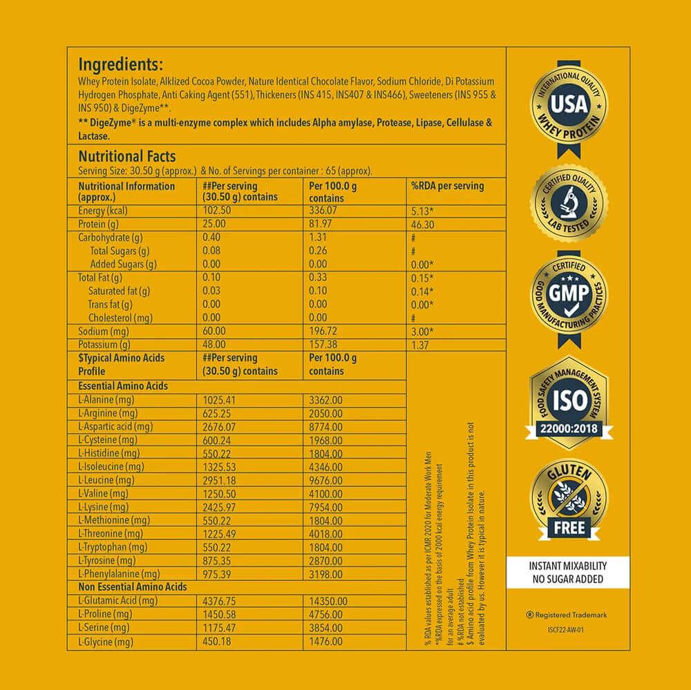 Proathlix Whey Protein Isolate with 25g Protein, 5.5g BCAA & 4.4g Glutamic Acid - Proathlix
