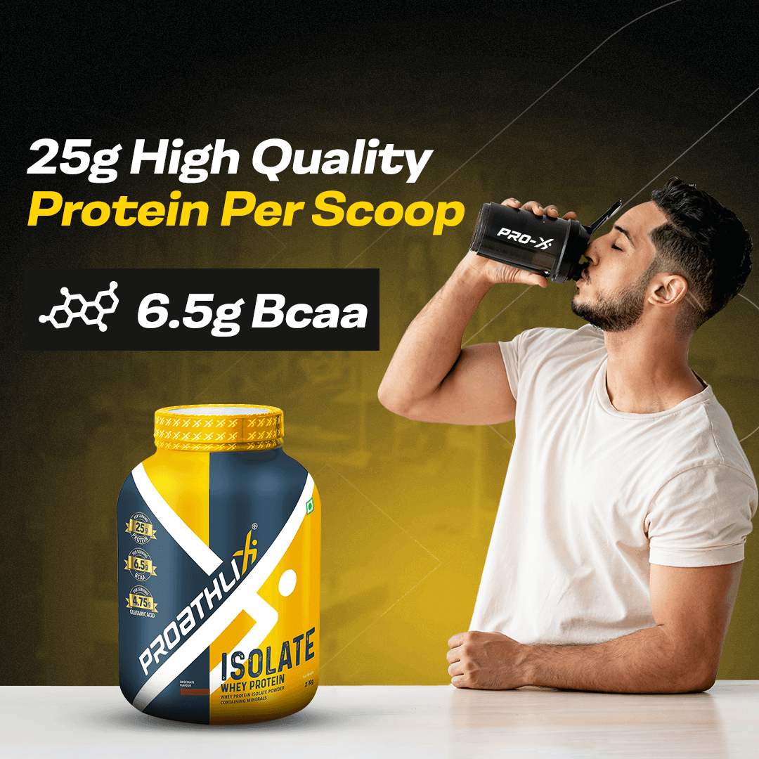 Proathlix Whey Protein Isolate with 25g Protein, 5.5g BCAA & 4.4g Glutamic Acid - Proathlix