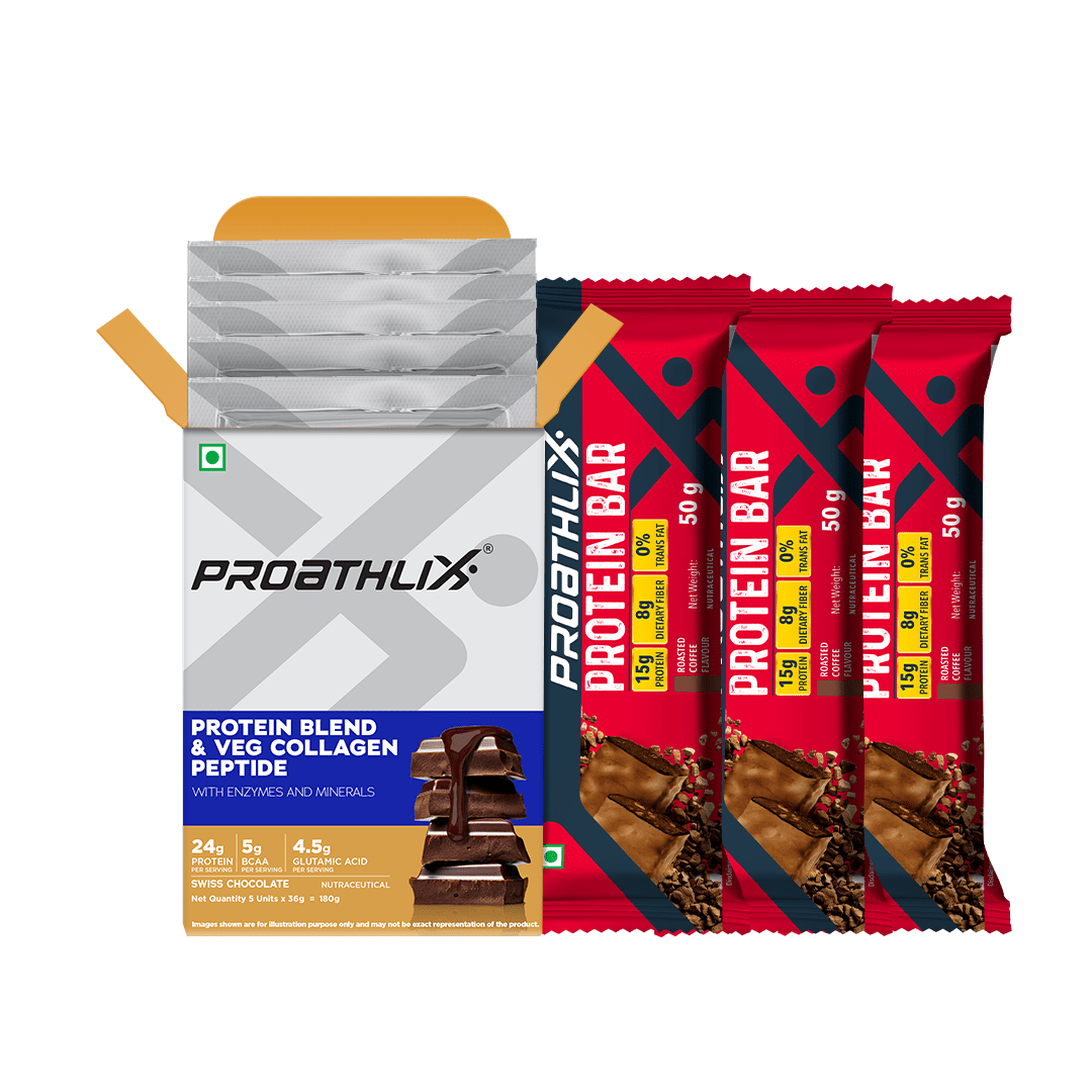 Protein Bar (Coffee) (Pack of 3) + Whey Protein (Pack of 5) - Proathlix