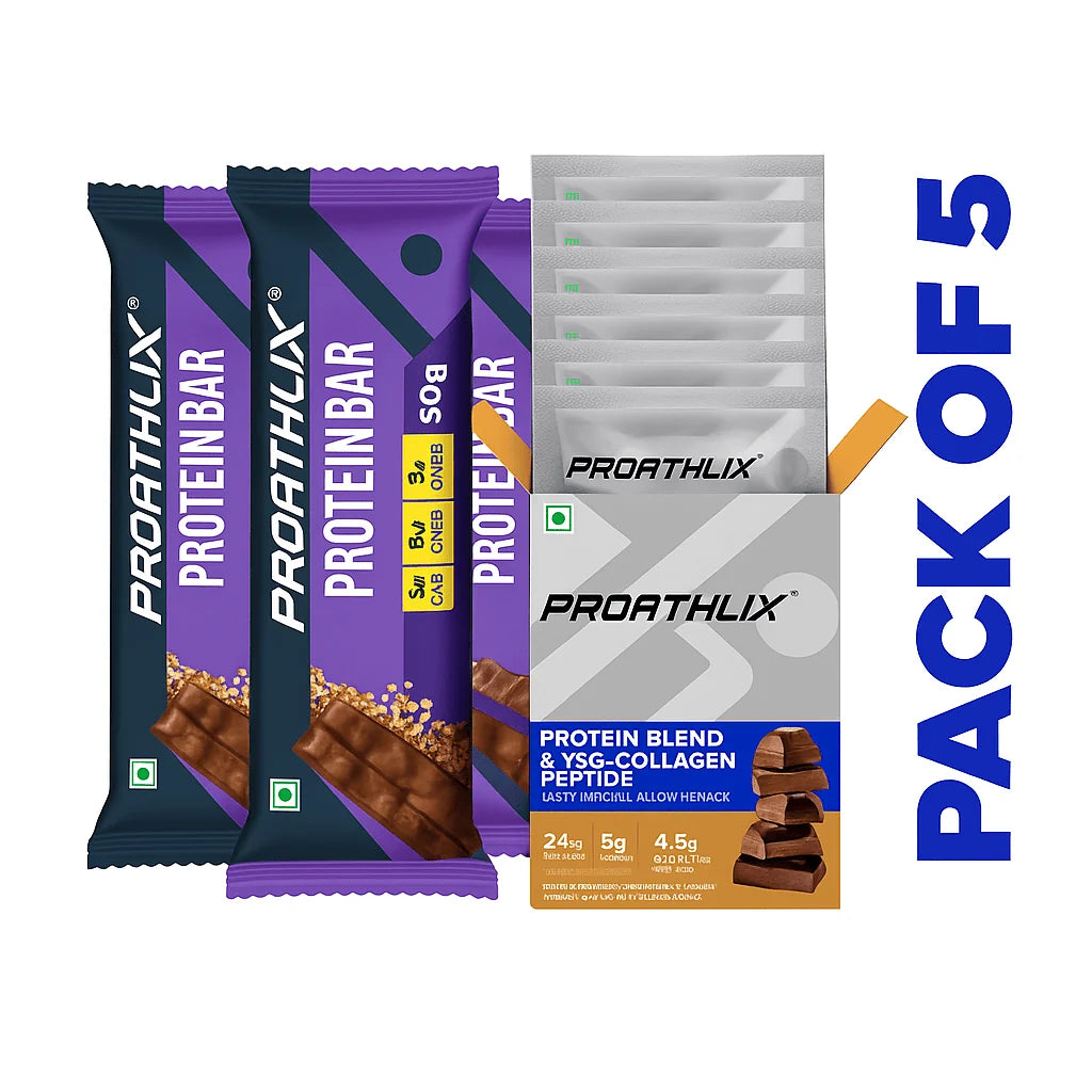Protein Bar (Fruit Nut) (Pack of 3) + Whey Protein (Pack of 5) - Proathlix